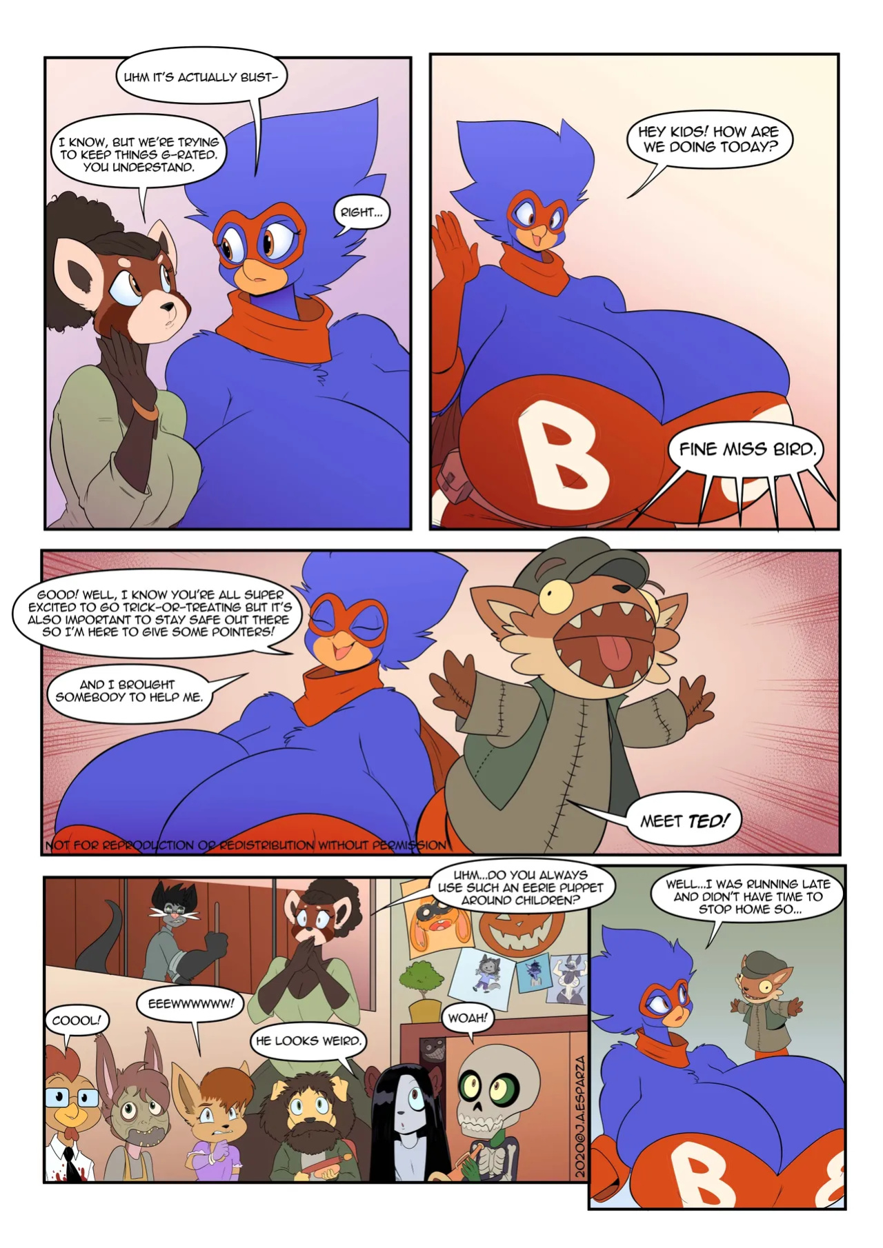 Busty bird vs evil ted