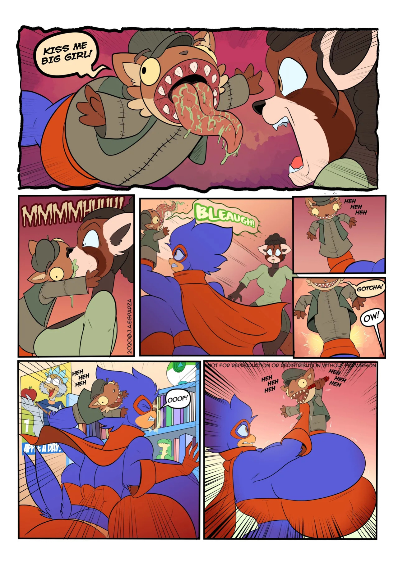 Busty bird vs evil ted