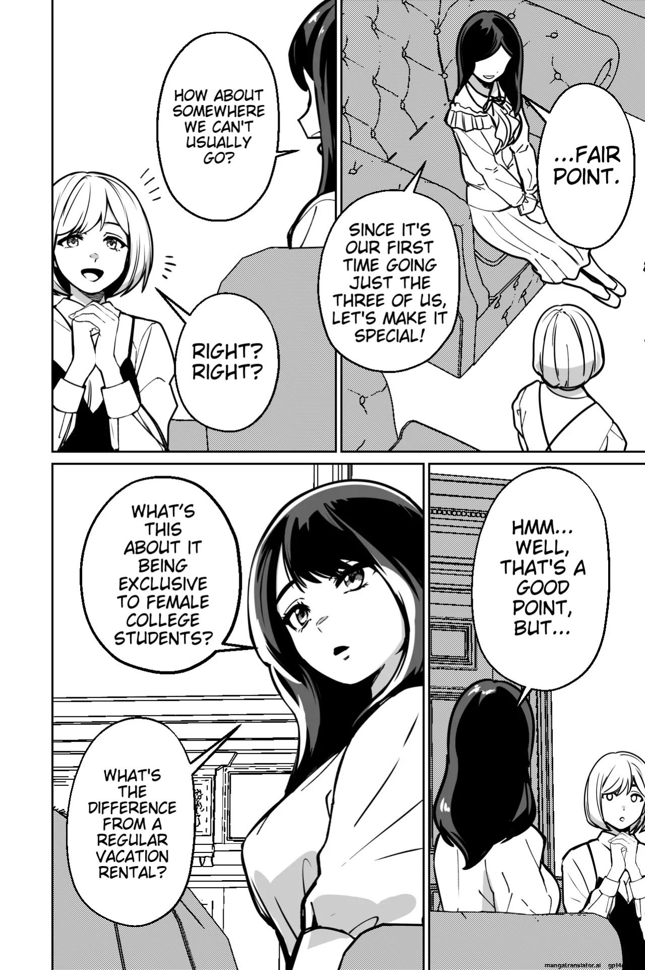 [Tokamosu (Kinugasa Yuuichi)] Minpaku ~Ojou-sama-tachi wa Minpaku Keieisha no Wana ni Ochiru~ | Sleeping in the Bed and Breakfast - Young ladies fall into the trap of a private lodging manager [MTL]