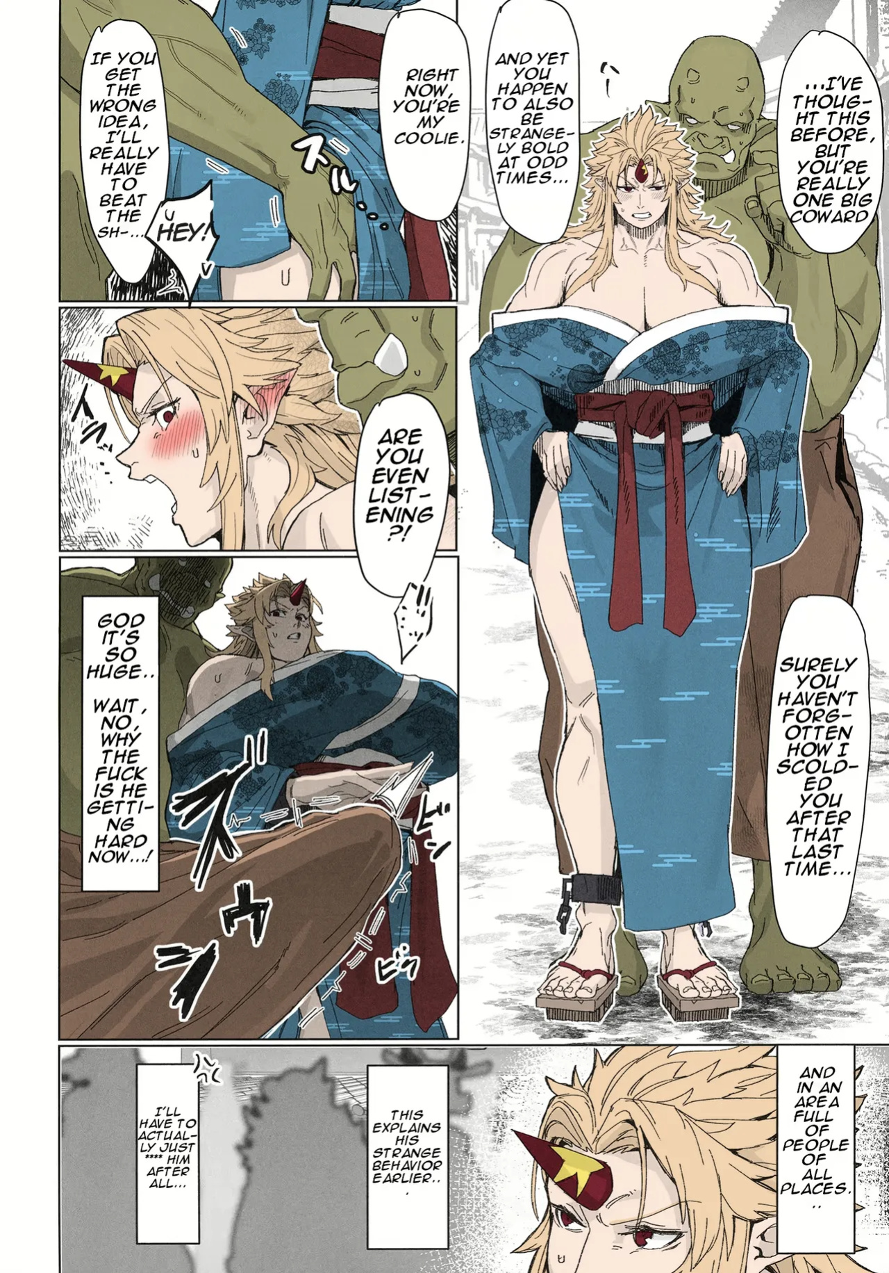 Yuugi Locked In A Grapple With An Orc 2