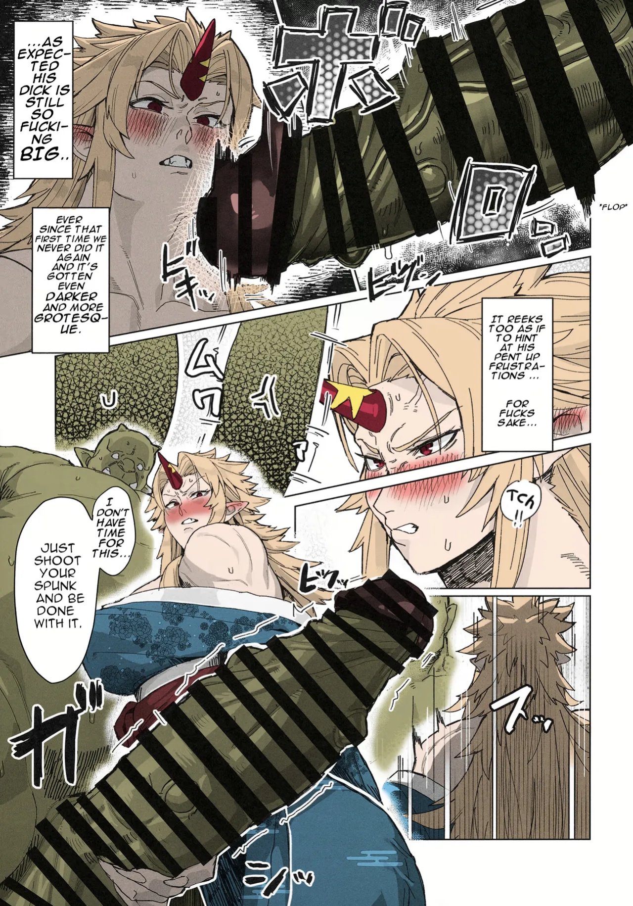 Yuugi Locked In A Grapple With An Orc 2