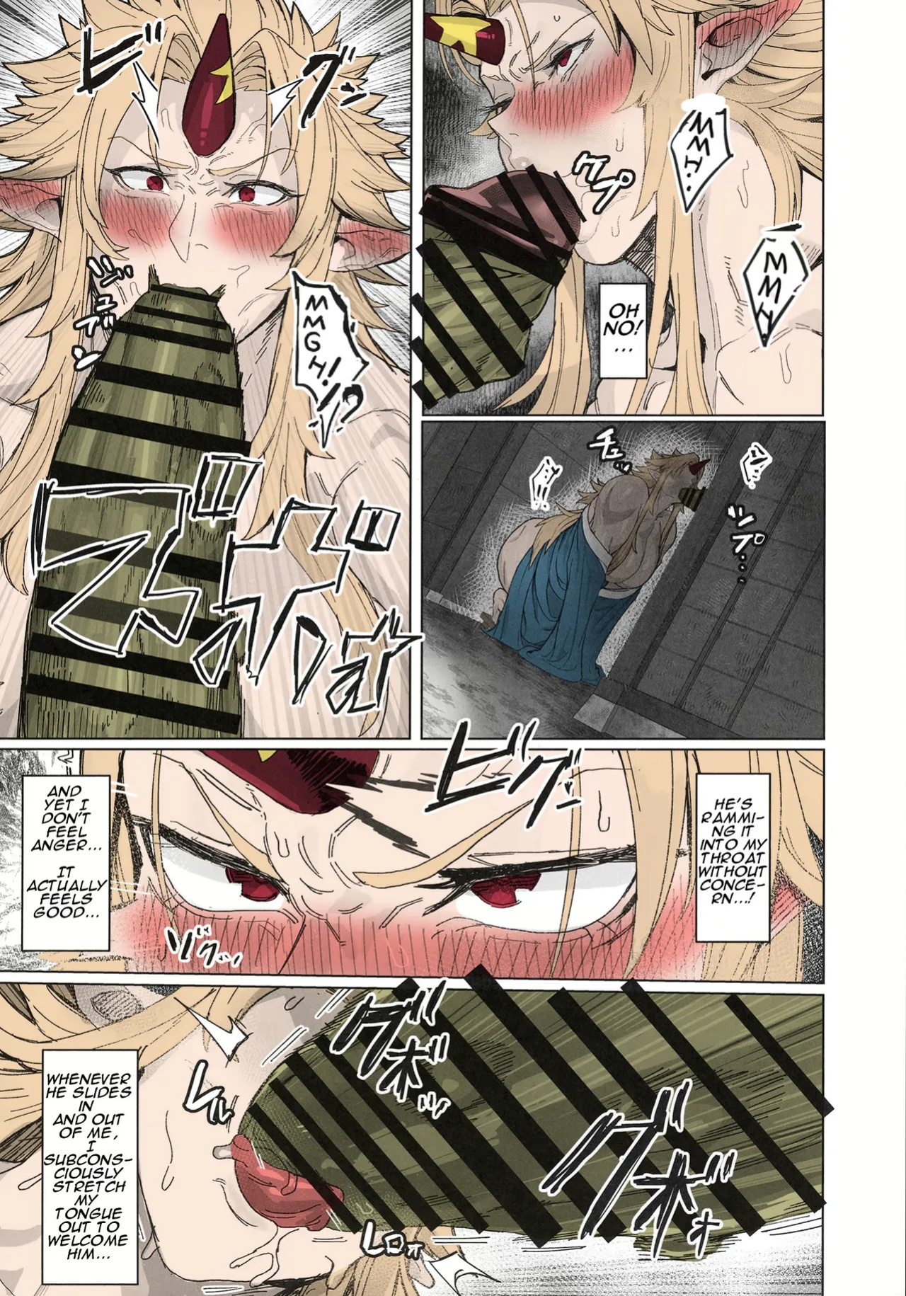 Yuugi Locked In A Grapple With An Orc 2