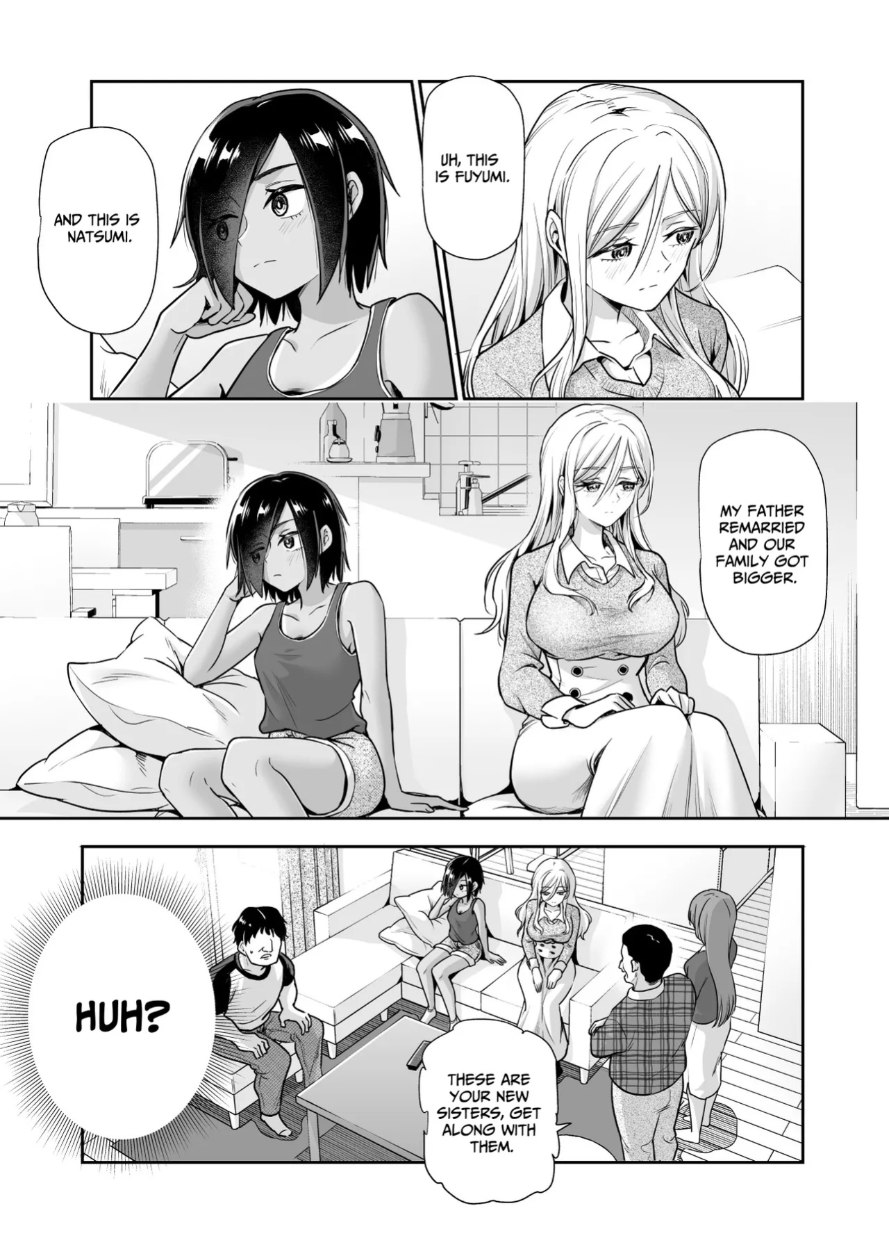 [Nyuu Koubou (Tomomimi Shimon)] Totsuzen Gishi to Gimai ga Dekite Shimatta Ken EX | I Suddenly Gained Two Stepsisters EX ~my life after they caught me fapping~ [Therion]