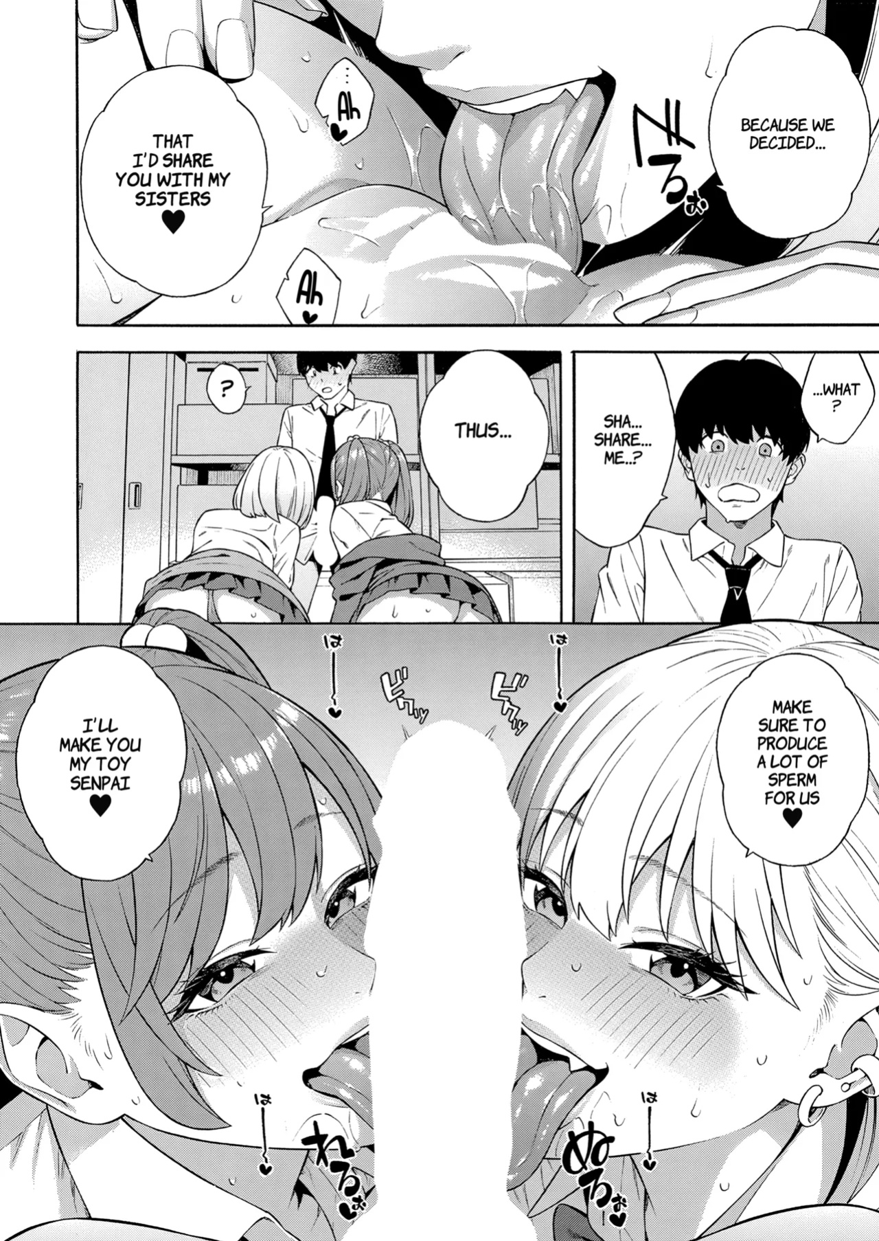 [Zonda] Making a Harem of the Three Bitchy Gal Sisters - Part 1-2 [Comoop]