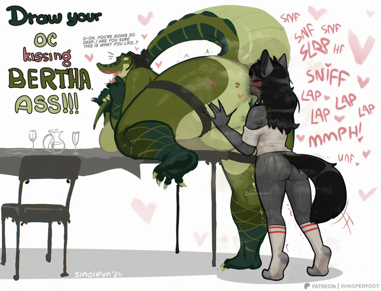 Draw your OC kissing Sami's Ass