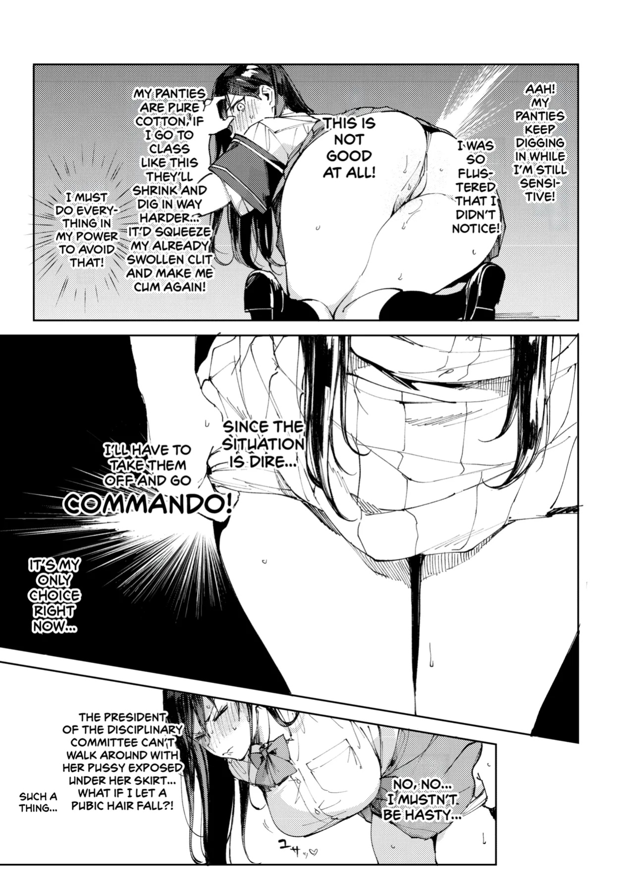 [BOOCH (Booch)] Kiritsu ni Kibishii Fuuki Iinchou wa Kounai de Himitsu no Dosukebe Onanie ga Yamerarenai! | The Strict Head of the DIsciplinary Committee Just Can't Stop Masturbating at School! [Shiromaru]