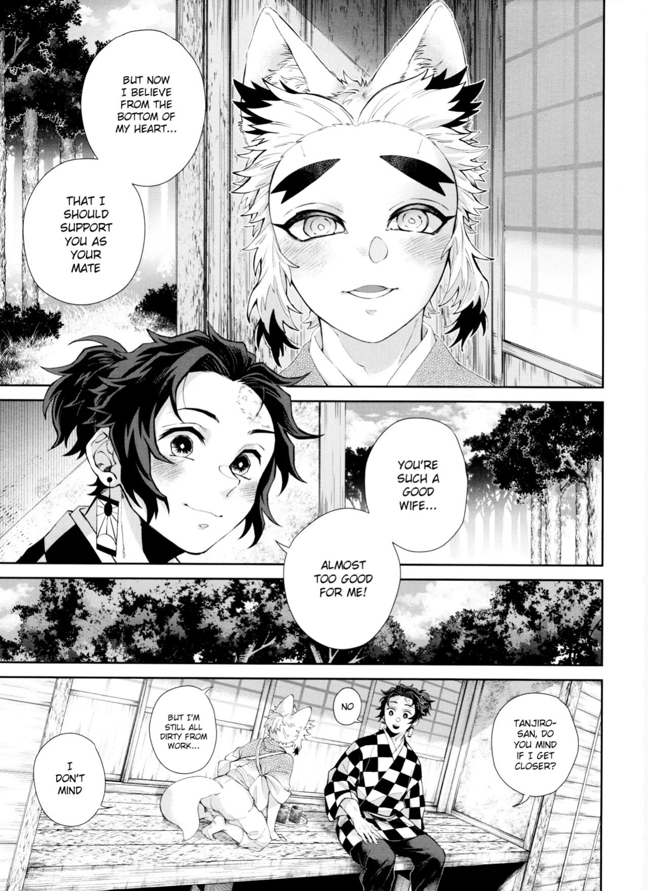(Tanjoubi ni wa 1000 no Hanataba Hoshi ni Negai o. 2022) [Mekao (Den Meka)] Kitsune Musubi Ni | Tying the Knot with a Fox 2 (Kimetsu no Yaiba) {Chin²}