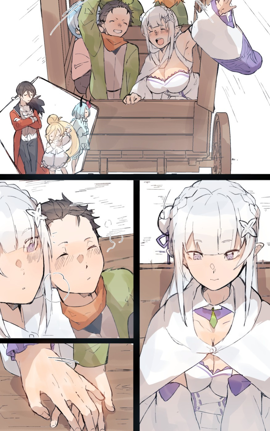 [Angel] Subaru x Emilia and Rem New Year 2025 (Re:Zero kara Hajimeru Isekai Seikatsu)