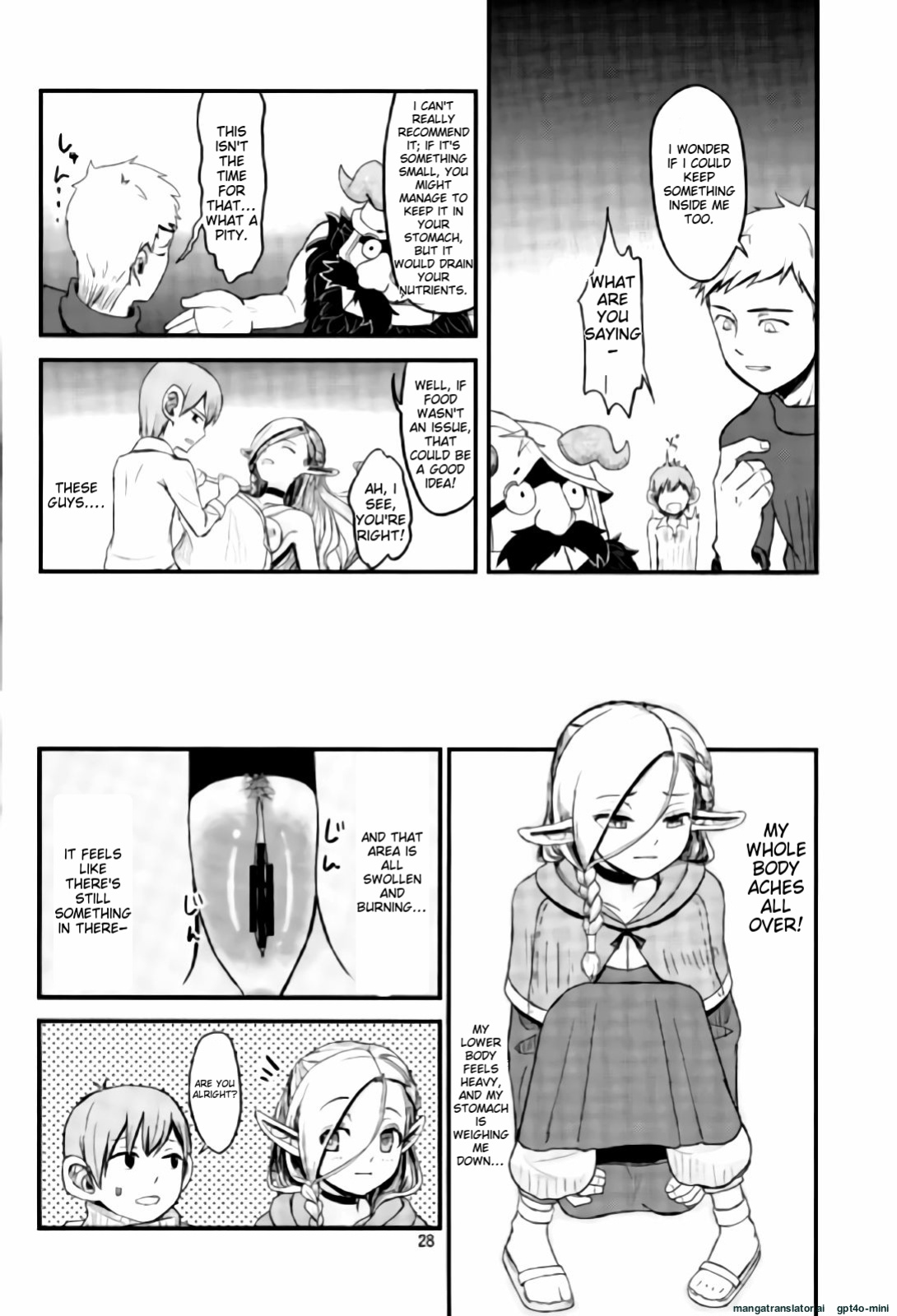 (COMIC1☆10) [crossray (Oomori Makoto)] Mou Onaka Ippai! (Dungeon Meshi) [MTL]