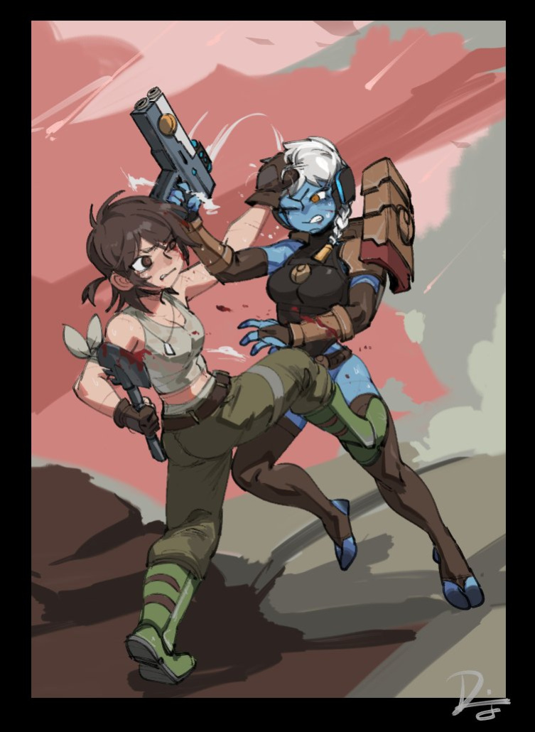 (Dif漫 | DifmanM) Fire Warrior X Catachan Jungle Fighter (Warhammer 40K)