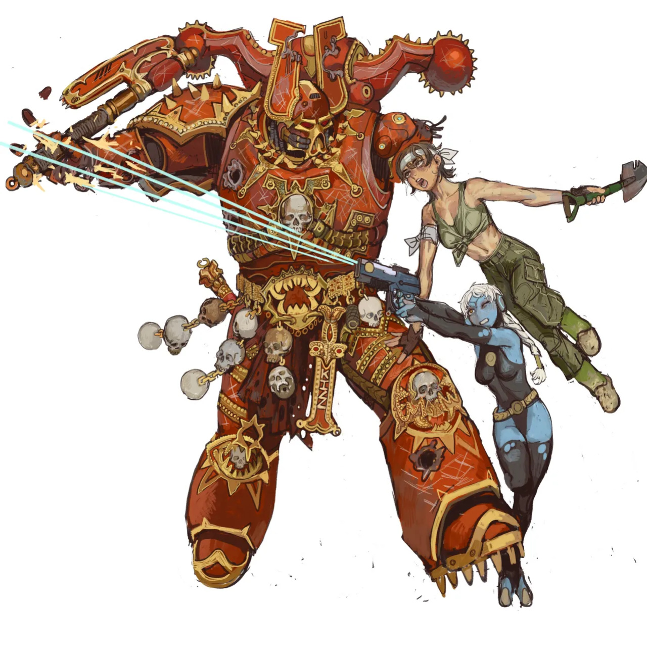 (Dif漫 | DifmanM) Fire Warrior X Catachan Jungle Fighter (Warhammer 40K)