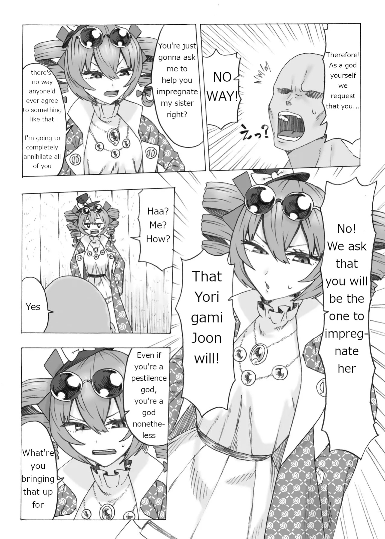 [Kee Sanpo (Kee-san)] Zettai ni Ninshin saseru Joon VS Zettai ni Ninshin shinai Shion | Absolutely will get you pregnant Joon VS. Absolutely will not get pregnant Shion (Touhou Project)
