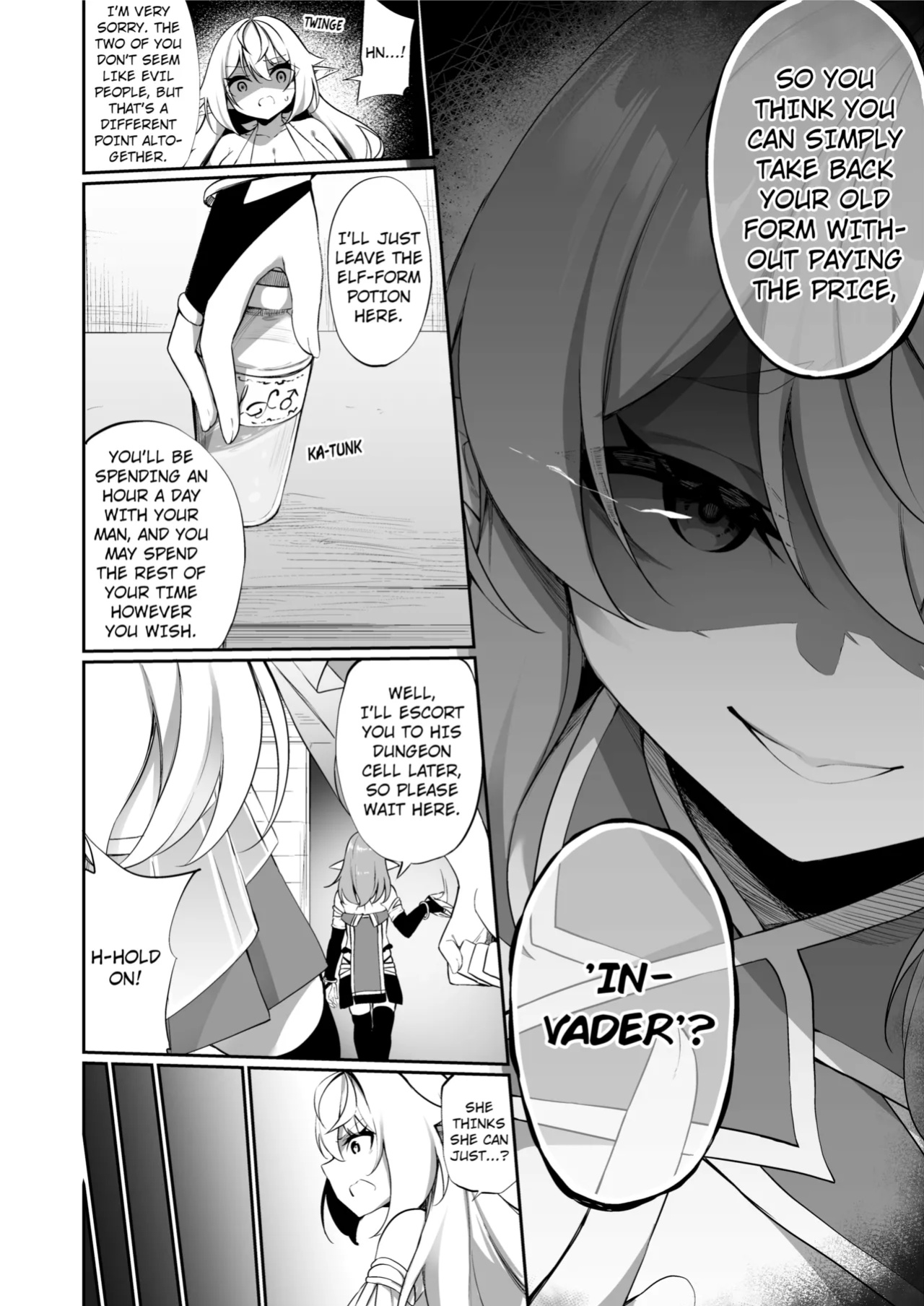 [Slime no Kanmuri (Kanmuri)] ♂ Boukensha-san ga ♀ Elf ni Sarete Shinyuu(Nakama) to Musubareru Hanashi | The Bonding Tale of ♂Adventurer-turned-♀Elf and Her Comrade [Uncensored]