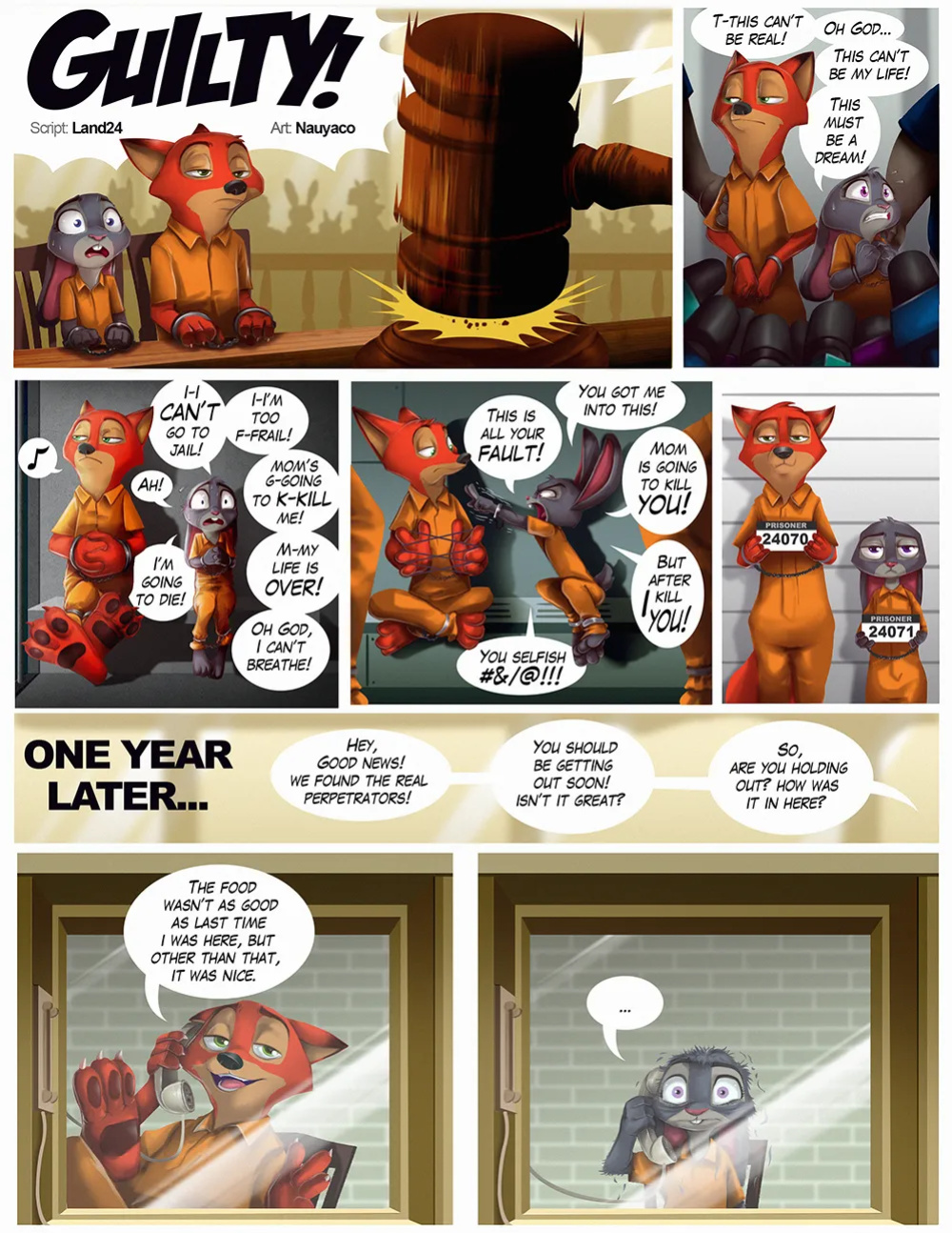 [Nauyaco, Land24] Guilty! Judy & Nick Go to Jail (Zootopia)