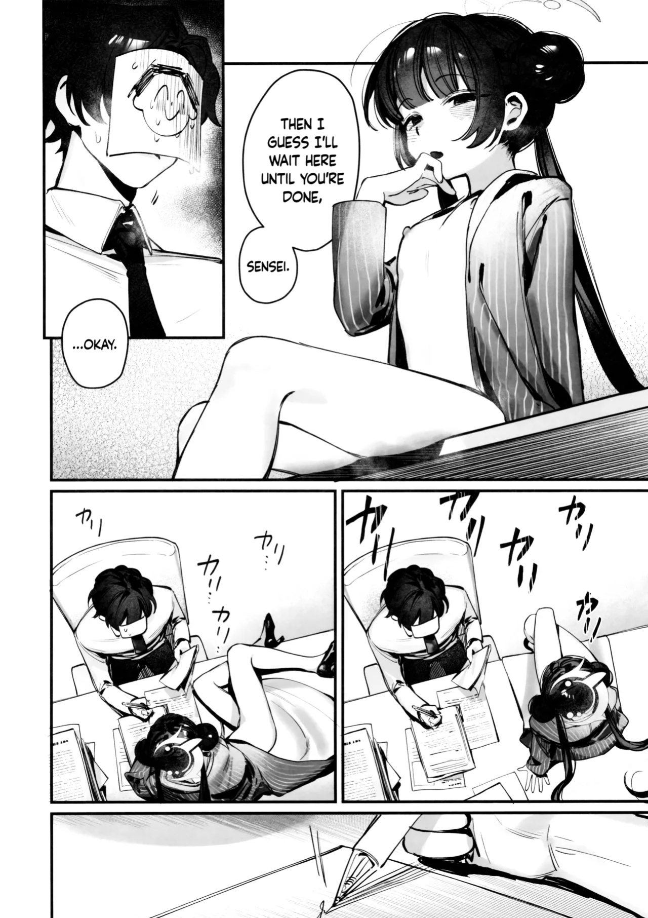 (Sensei no Archive 12) [Gyoza Baby (Waraiwari Gyoza)] Kisaki Kaichou! Shitsumu Bougai wa Yametekudasai!! | President Kisaki! Please Stop Interfering With My Work!! (Blue Archive) [Douzo Lad Translations]