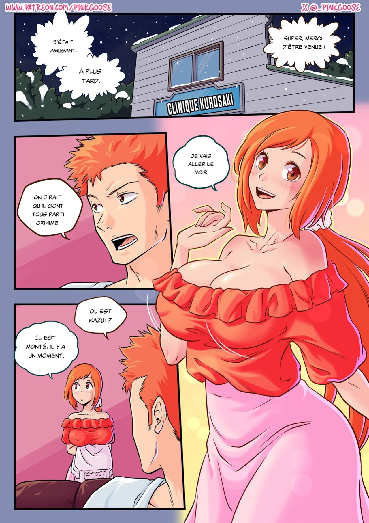 [PinkGoose] Orihime X Ichigo Comic (Bleach) (nervscan)(cladesko)- french
