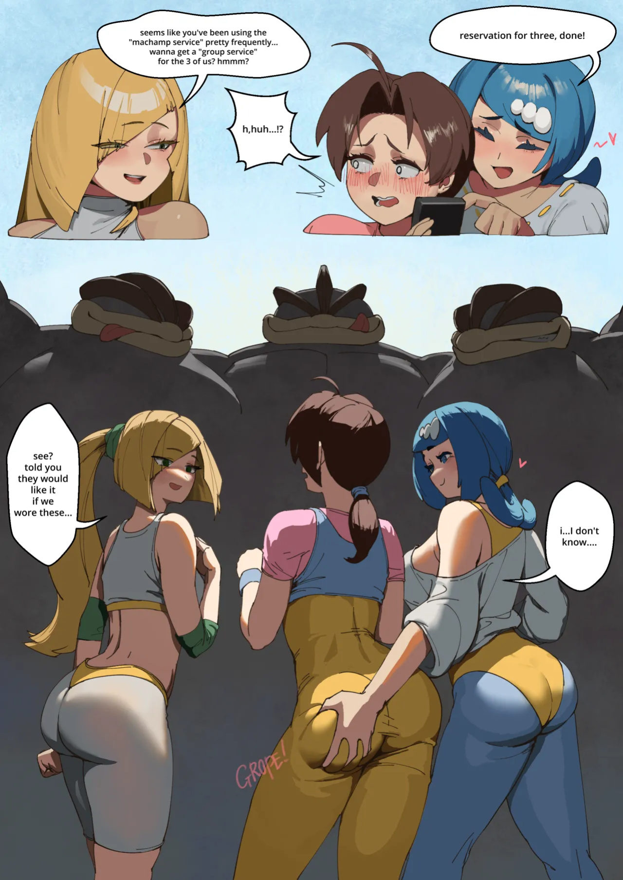 [wjs07] 3 pokemoms get machamp services (Pokemon)