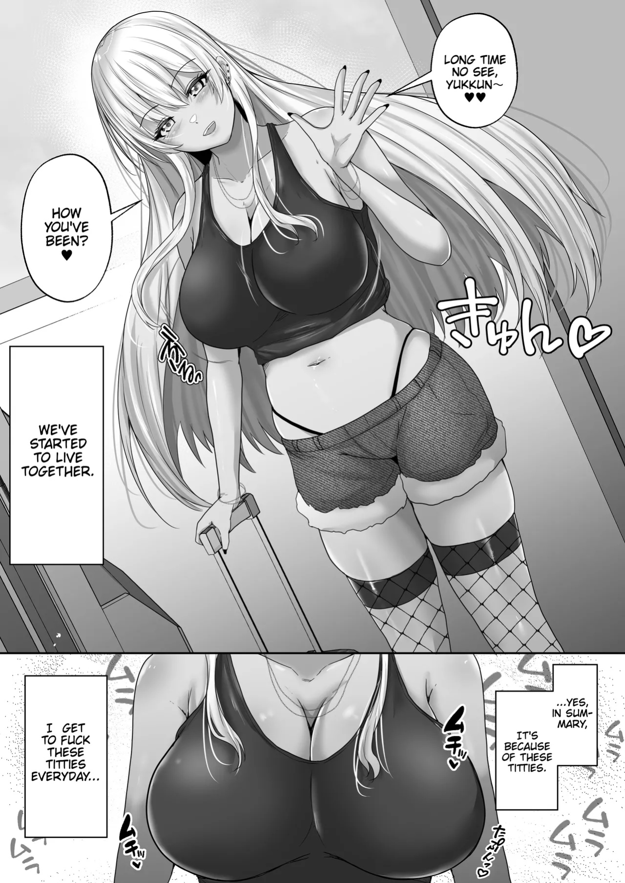 [Hakutoutei (rikazu)] Kasshoku Gal ga Ore no Iyashi Natsu no Umi de Kyonyuu na Kanojo ga Tousen Shimashita. | This Tan-Skinned Gyaru is my Healing! 2: Living Together Everyday with my Overly Sexy Girlfriend! She Lets Me Cum All Over Her Tits For As Long A