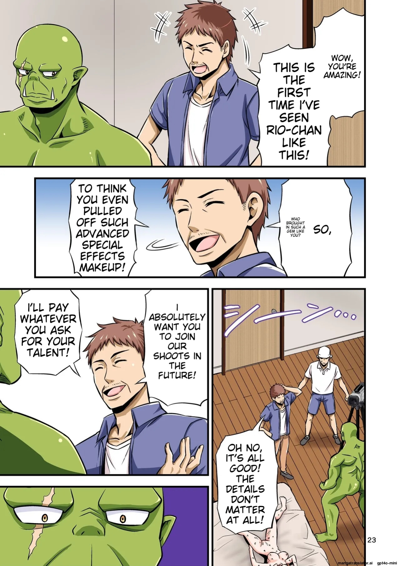 [Yudokuya (Tomokichi)] AV no Satsuei Genba ni Zetsurin Orc ga Isekai Teni Shite Shimatta Hanashi. [MTL]