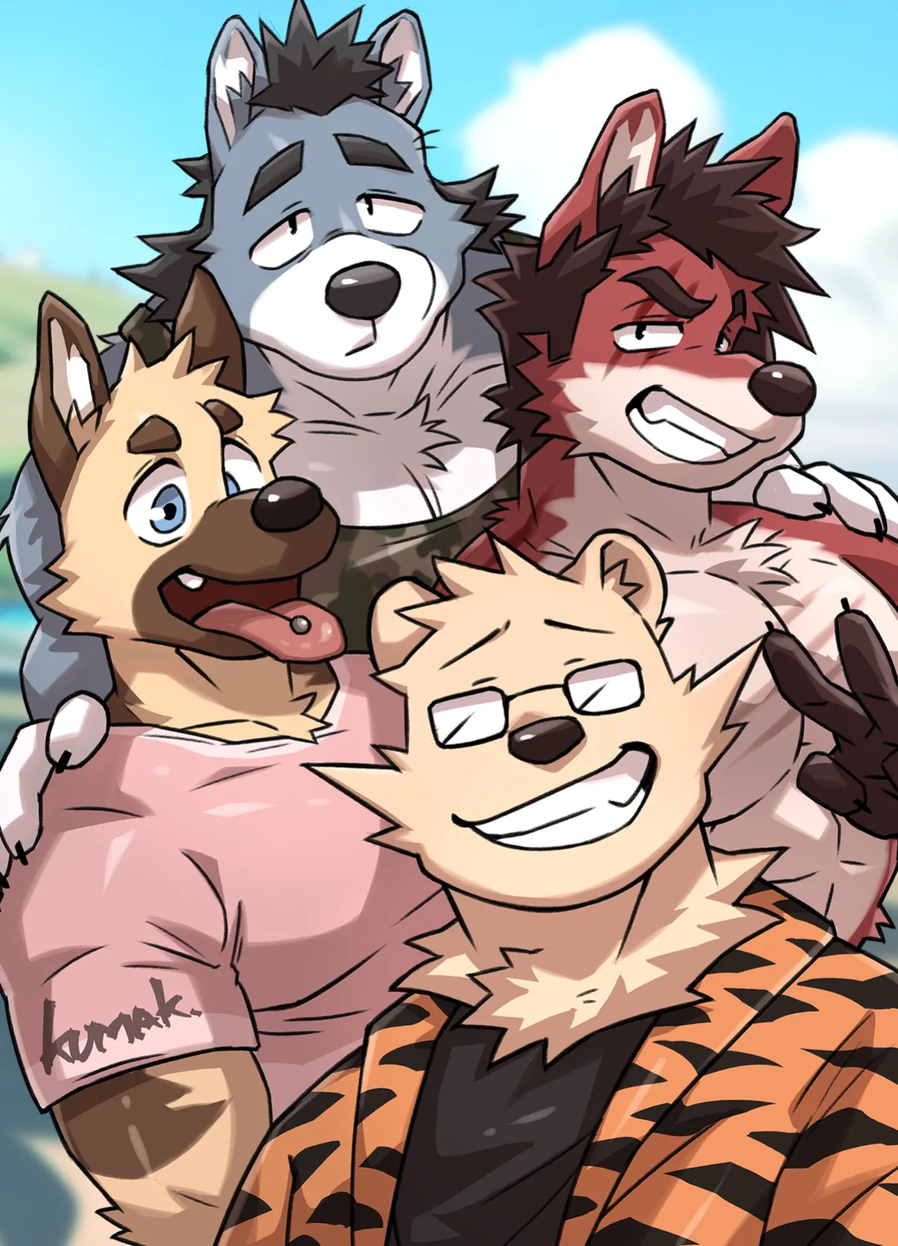 [Kumayaki (KUMAK)] Lucky Boys - Dog Days - (Uncensored)