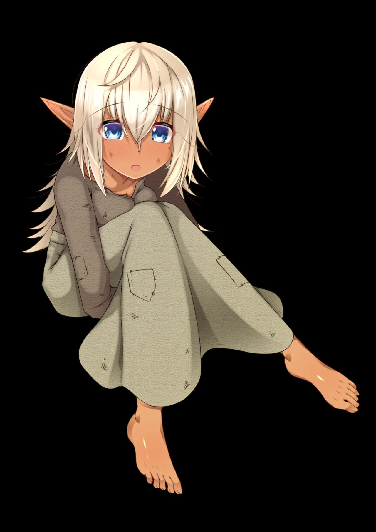 Shojo de dōtei de mi seitsū no futanari dākuerufu-chan ga rezuhāremu ni tatakikoma reru ohanashi
