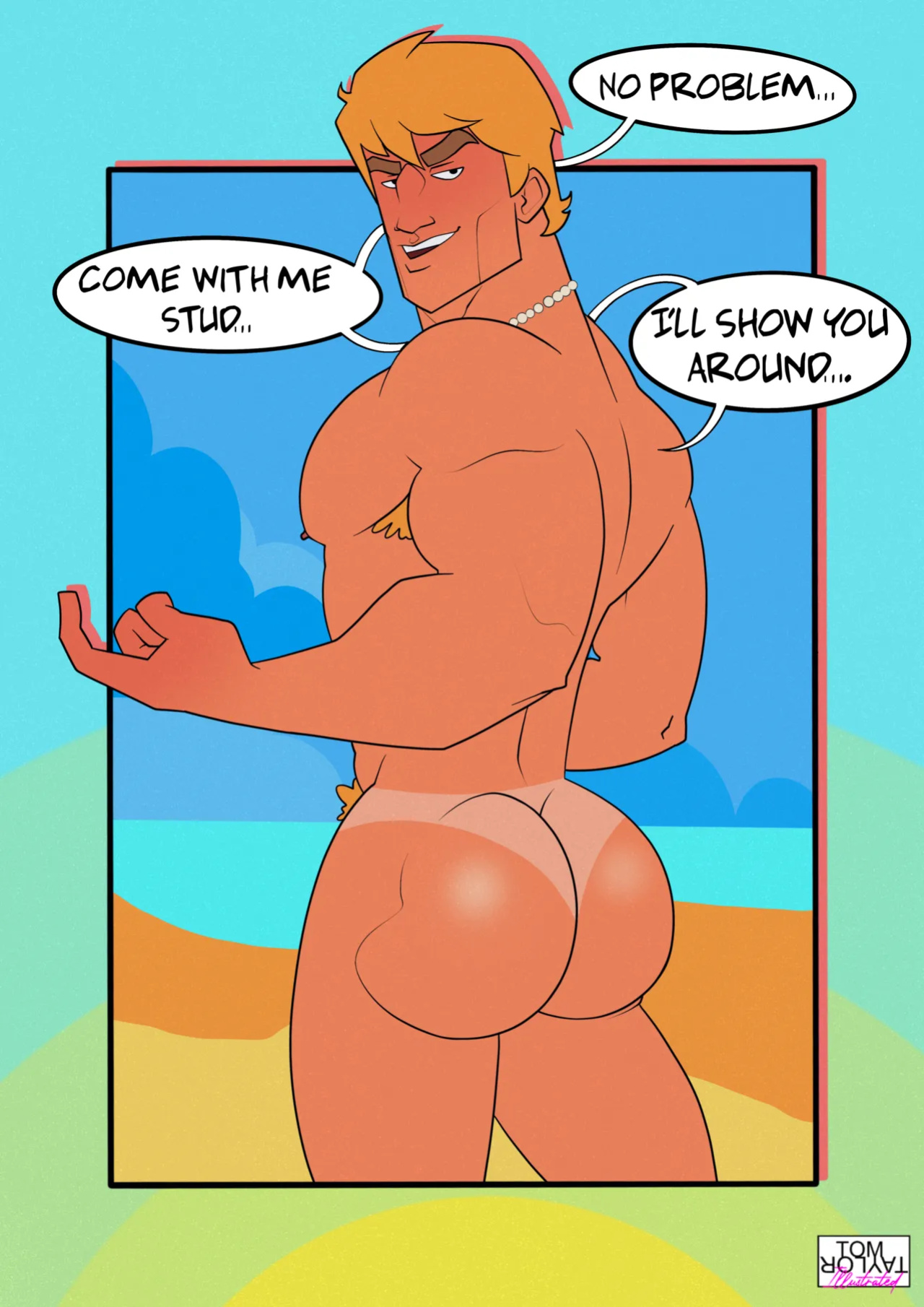[Tom Taylor] Cruising with Johnny Bravo 2 - The Nude Beach Orgy! No Load Refused! [Eng]