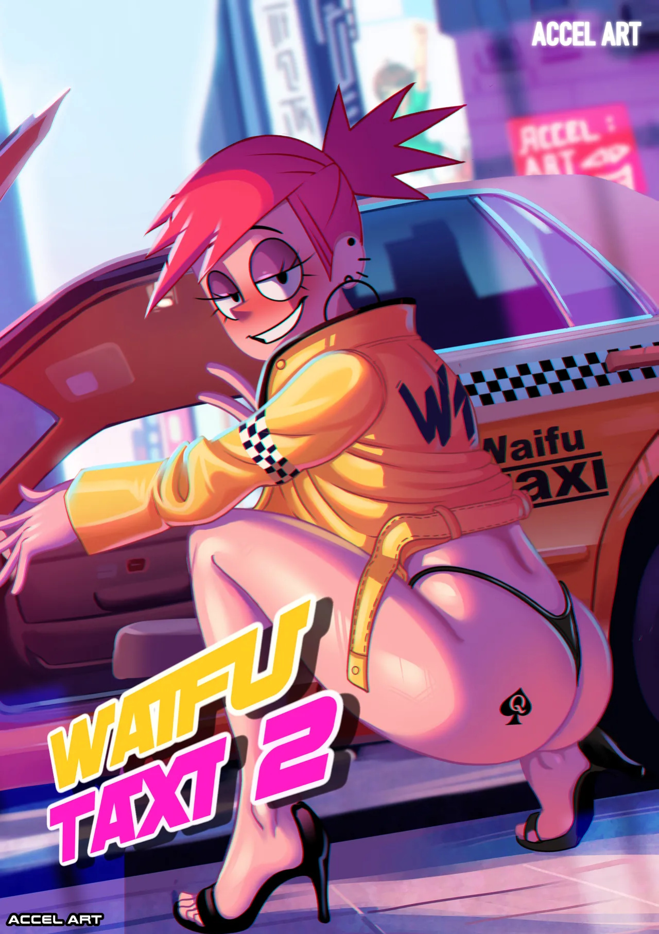 [Accel Art] WAIFU TAXI 2 - momo yaoyorozu (MHA/BNHA) (english + textless)