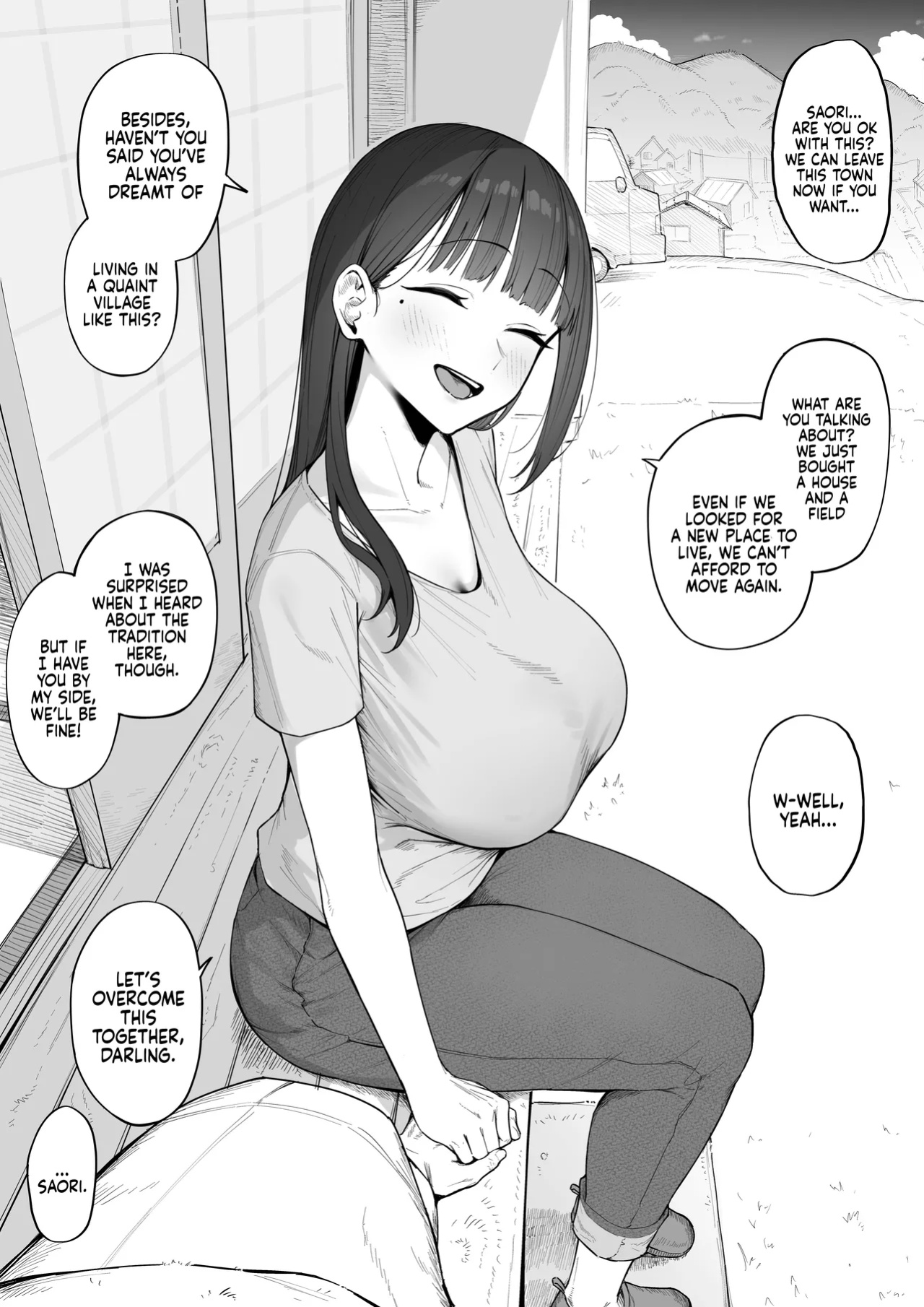 [Almondman] Yobai Fuushuu no aru mura ni Ijuushite shimatta Fuufu | A Couple who moved to a Village with a tradition of Sneaking into a Woman's Bed [Coffedrug]