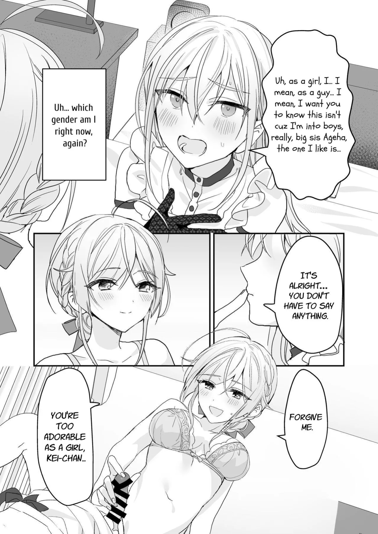 [Sokuochi Shoujo (Kagamino Mochiko)] Josou Shounen to Ama Seme Onee-san | Crossdressing Guy and Sweetly Aggressive Woman [Mahou Shoujon't]