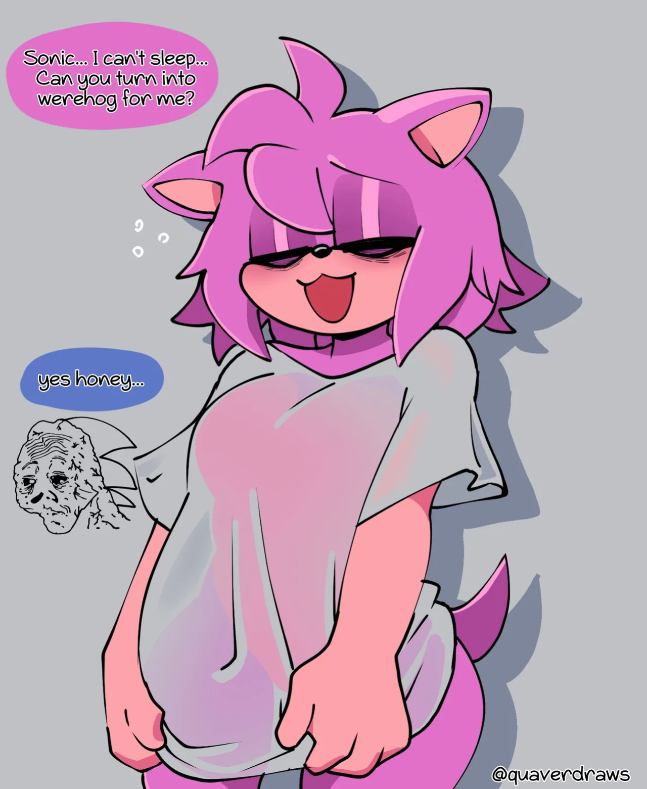 [QuaverNSFW] Amy! your tail is showing! (Sonic the Hedgehog)