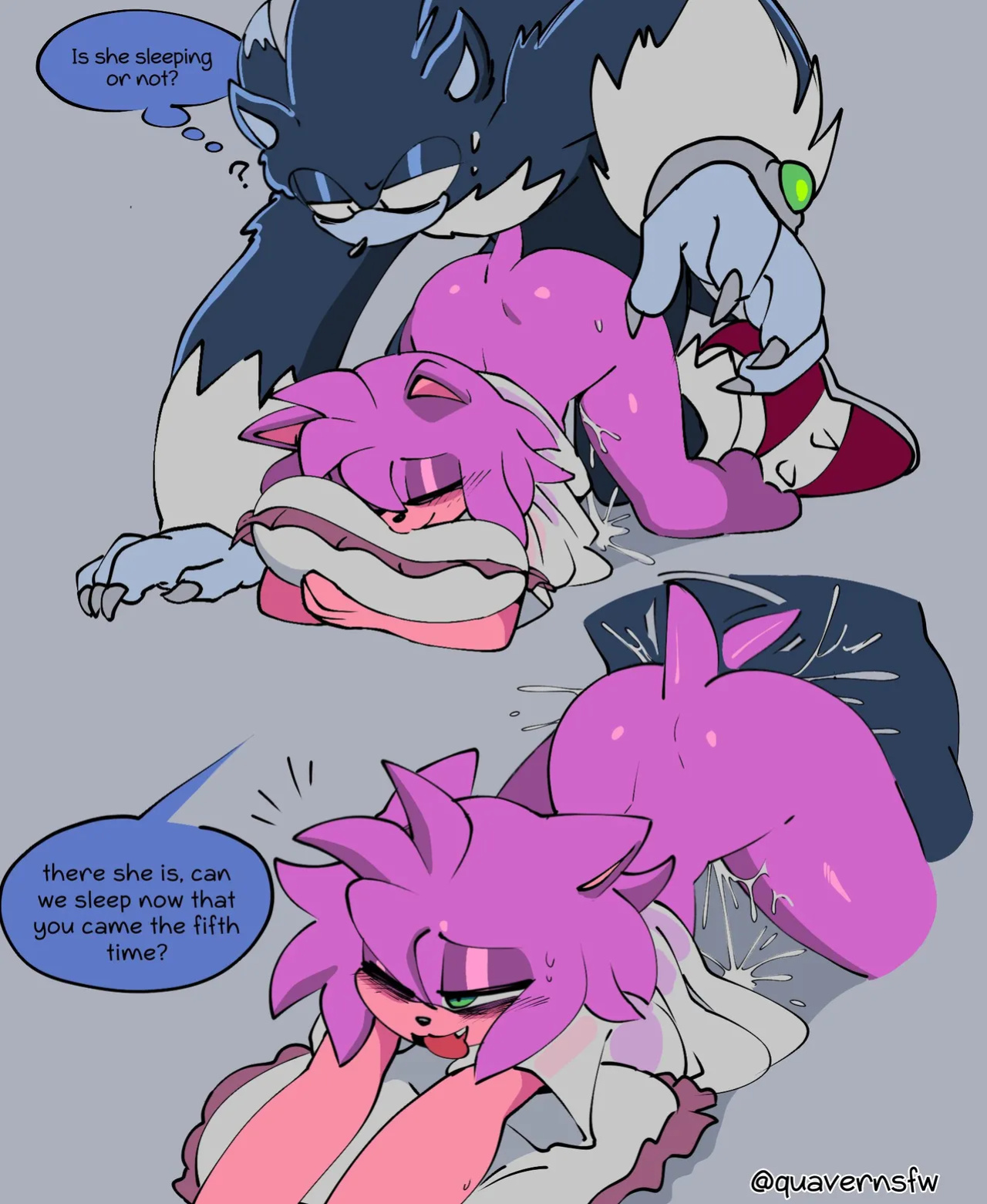 [QuaverNSFW] Amy! your tail is showing! (Sonic the Hedgehog)