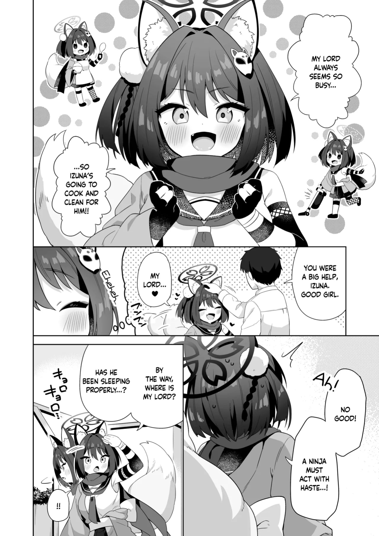 [Mukuton Kyouju to Soratobu Potato. (Muku)] Aruji-dono no Osewa wa Shinobi no Tsutome desu!! | Taking Care of One's Lord is A Ninja's Duty!! (Blue Archive) [Douzo Lad Translations]