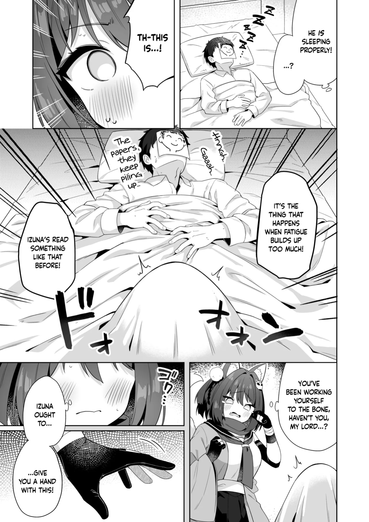 [Mukuton Kyouju to Soratobu Potato. (Muku)] Aruji-dono no Osewa wa Shinobi no Tsutome desu!! | Taking Care of One's Lord is A Ninja's Duty!! (Blue Archive) [Douzo Lad Translations]