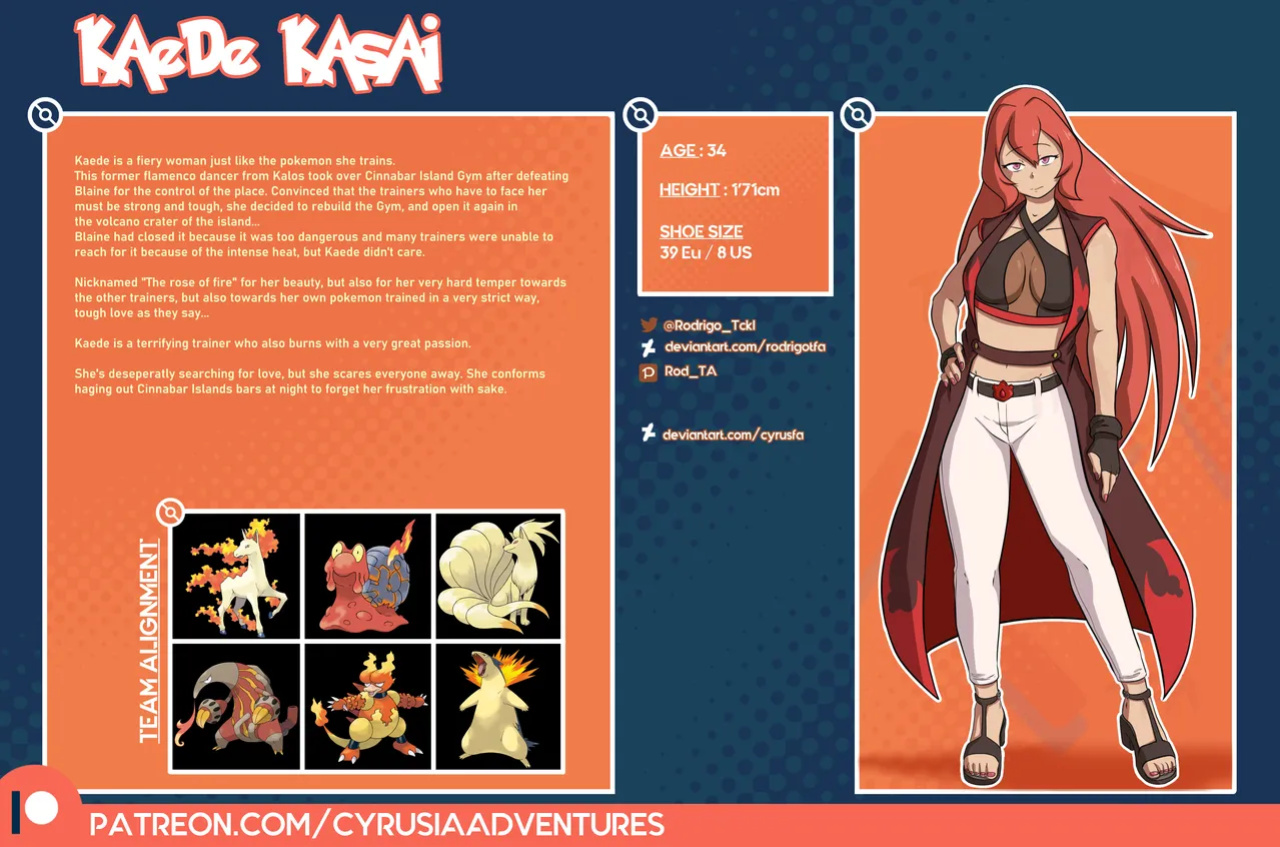 [rodrigotfa] 1. Cyrusia's Adventures / Lore Infos / Character Sheets / New Gym Leaders