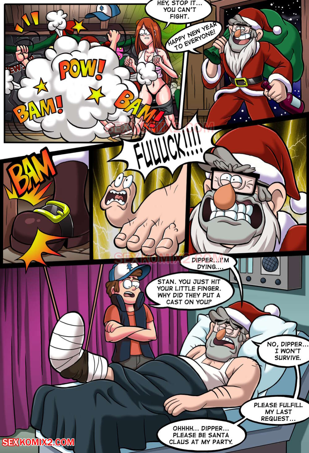 [SexKomix] New year party and a big pink teddy bear (Gravity Falls)