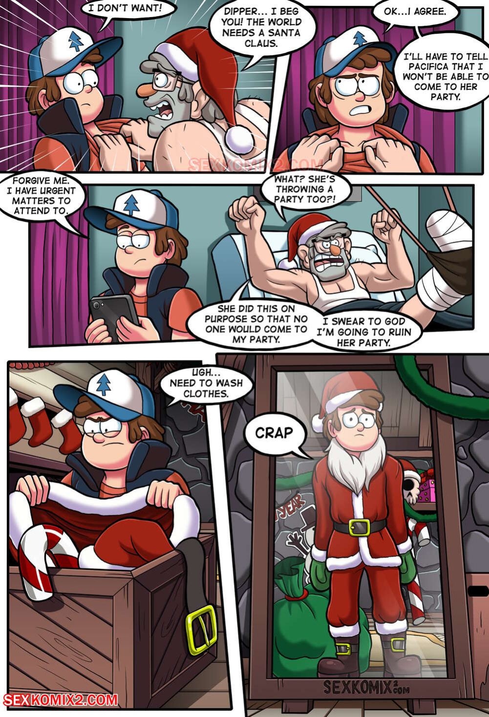 [SexKomix] New year party and a big pink teddy bear (Gravity Falls)