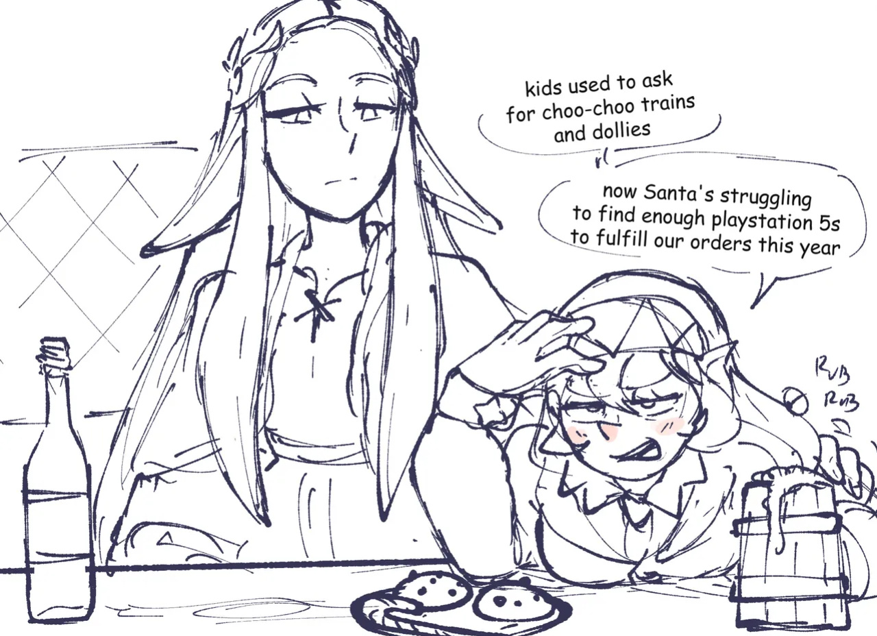 [jsketch12 art] Epic Santa Elf x Fantasy Elf Yuri