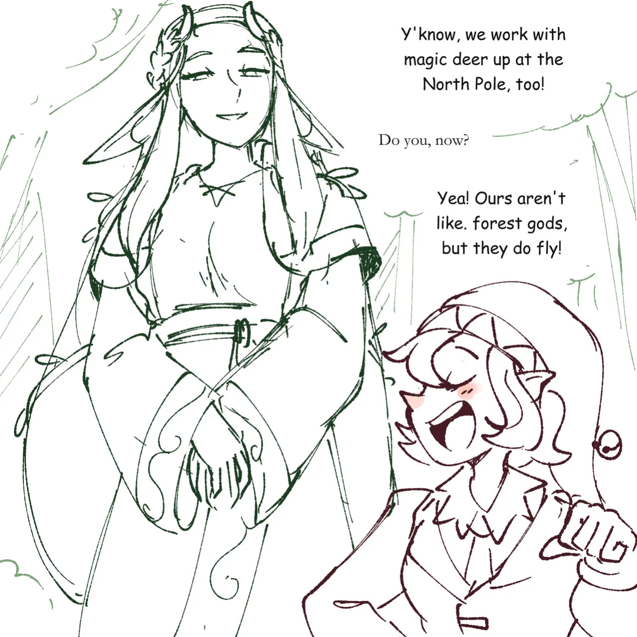 [jsketch12 art] Epic Santa Elf x Fantasy Elf Yuri