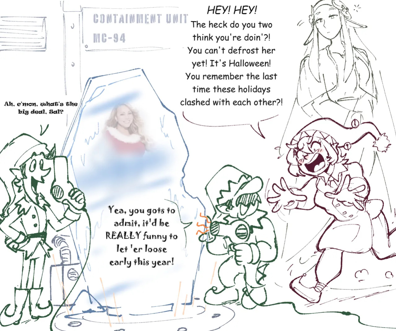 [jsketch12 art] Epic Santa Elf x Fantasy Elf Yuri