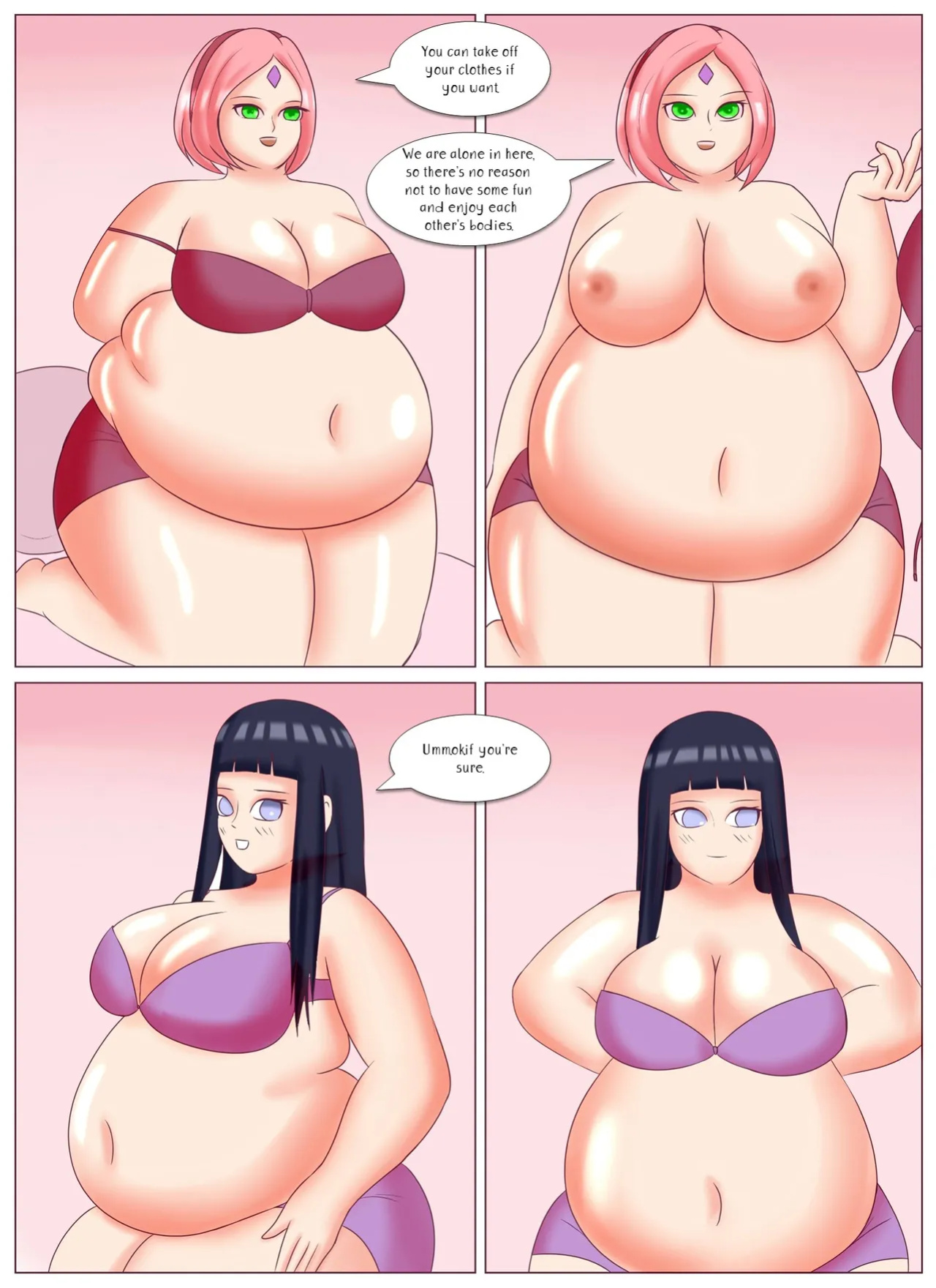 Sakura, Hinata, Tsunade weight gain