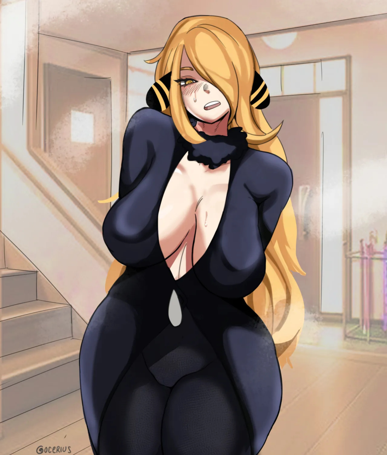 [Ocerius] Cynthia greets you at the door (Pokemon)