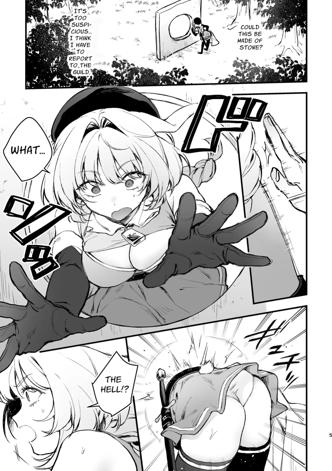 [Beans Mame (Mochiji)] Kabeshiri Usagi Boukensha, Kusuri de Kyousei Hatsujou!? | KABESHIRI ~ass in the wall gloryhole~ Bunny Adventurer's Drug Induced Estrus [よろきんパン工場]