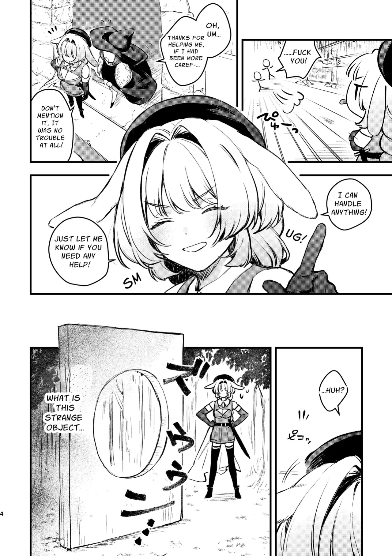 [Beans Mame (Mochiji)] Kabeshiri Usagi Boukensha, Kusuri de Kyousei Hatsujou!? | KABESHIRI ~ass in the wall gloryhole~ Bunny Adventurer's Drug Induced Estrus [よろきんパン工場]