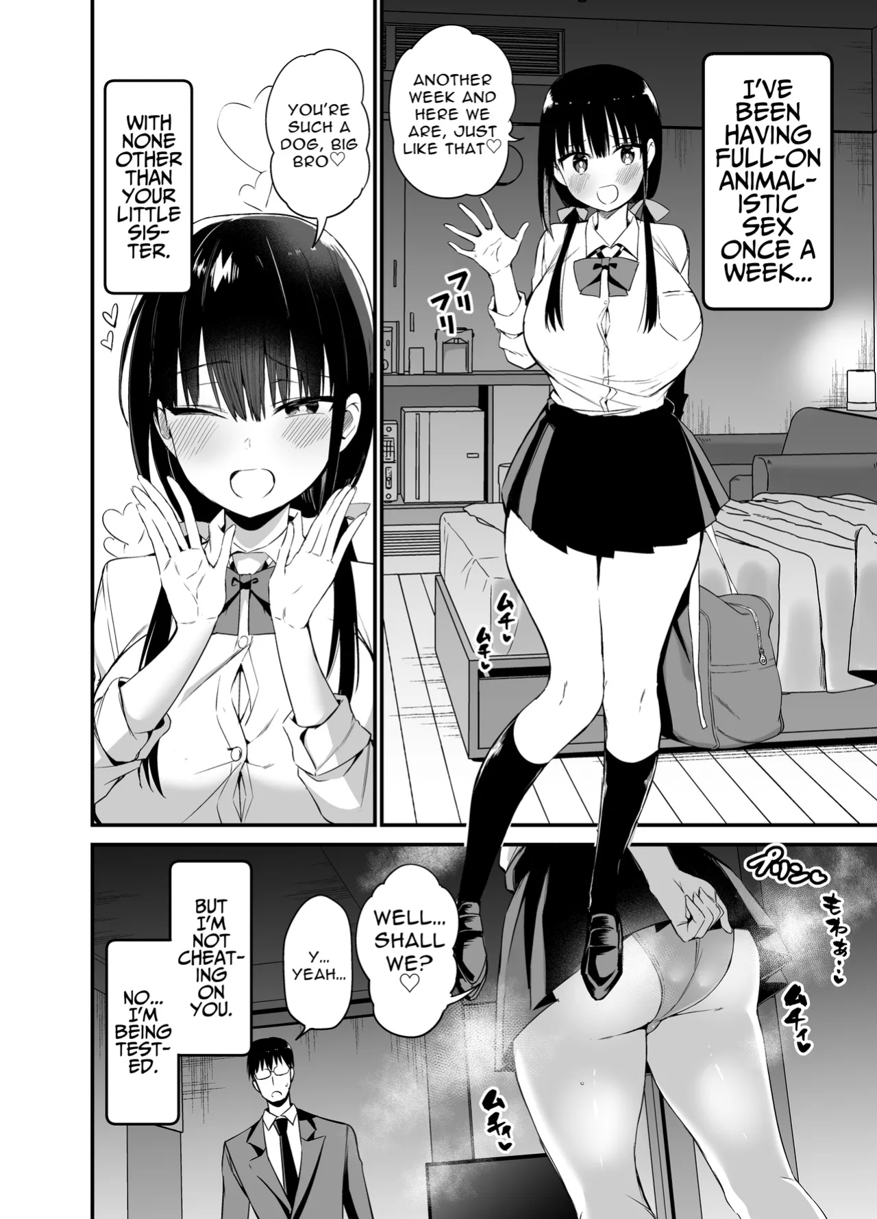 [Aohimo Familia (Chilt)] Kanojo no Imouto ga Kyonyuu MiniSkir JK de Koakuma-kei 4 | My Girlfriend's Sister is a Busty Deviless in a Miniskirt 4 [Fantasy Primer]