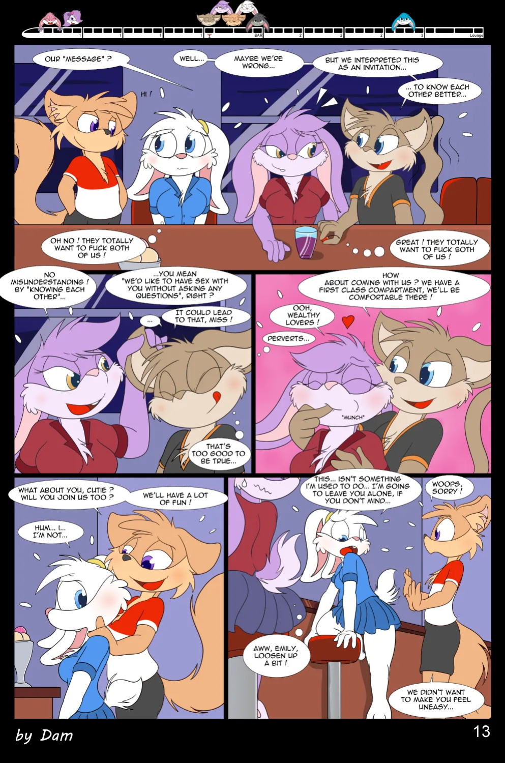 [Dam (DamBun)] Toons on a Train (Incomplete)