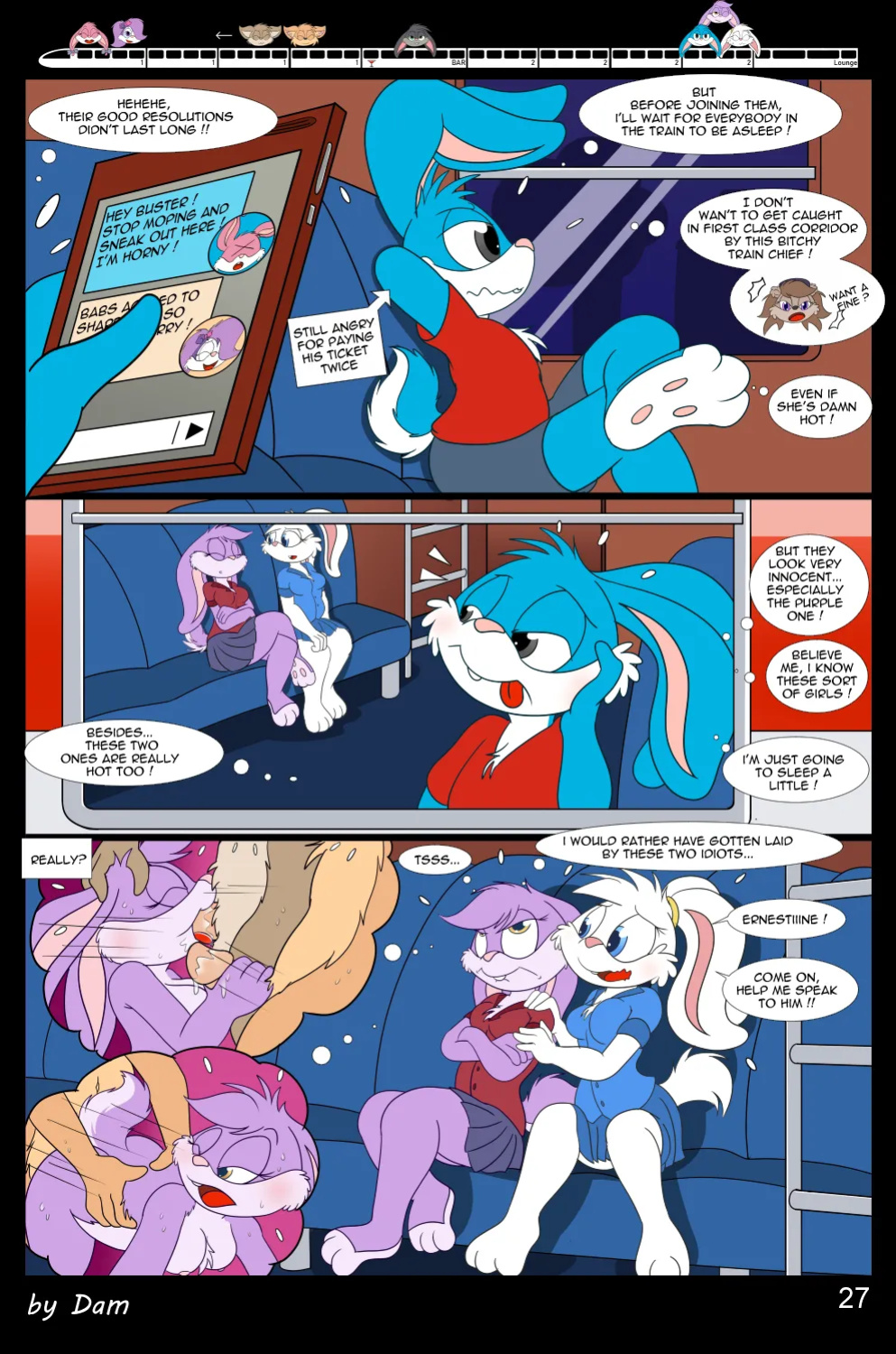 [Dam (DamBun)] Toons on a Train (Incomplete)