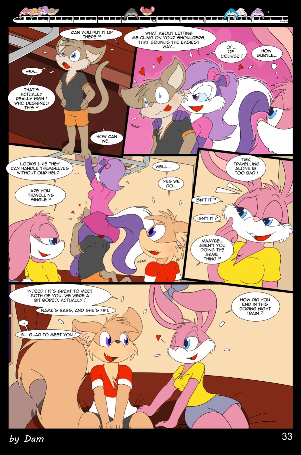 [Dam (DamBun)] Toons on a Train (Incomplete)