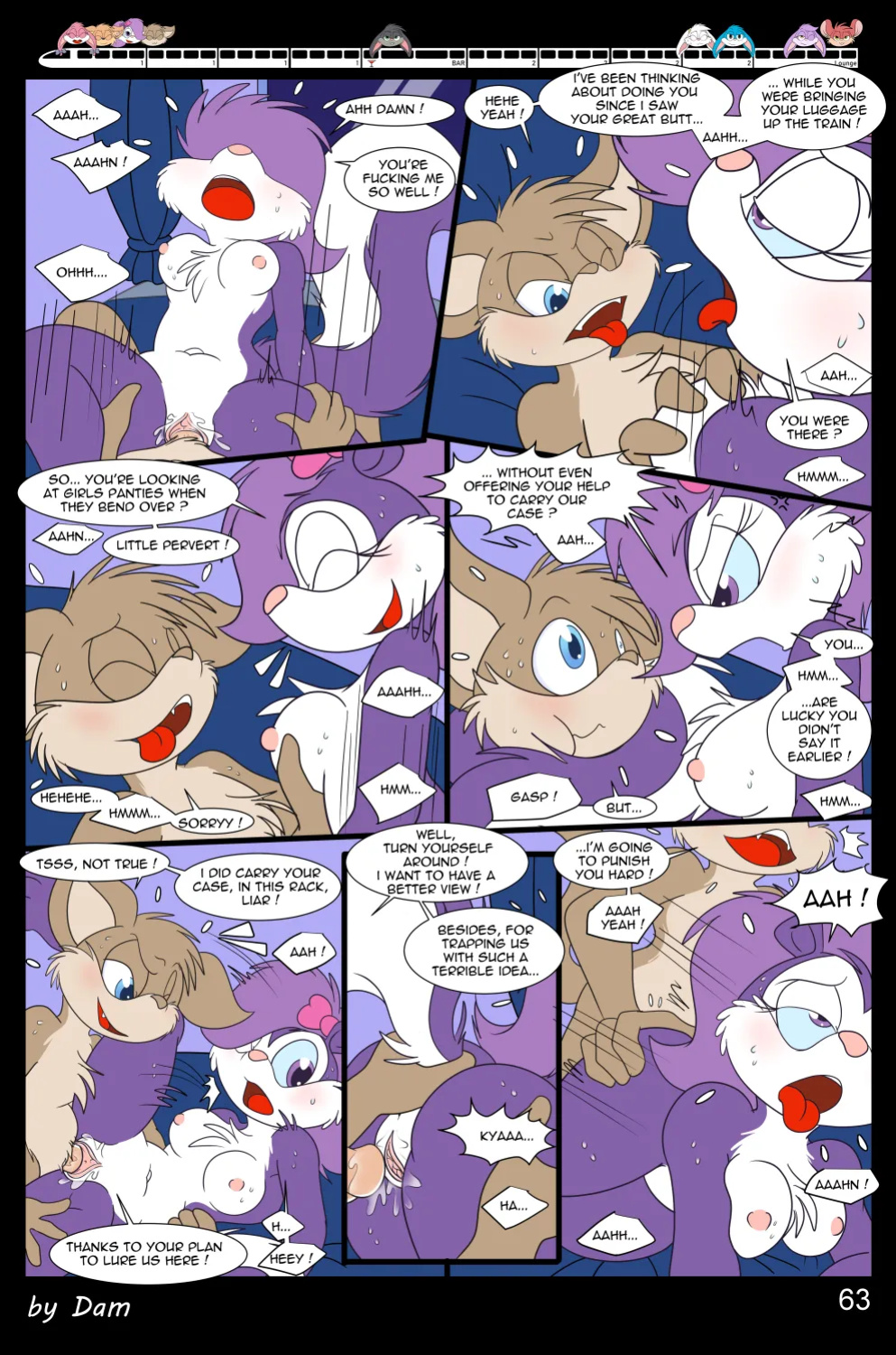 [Dam (DamBun)] Toons on a Train (Incomplete)