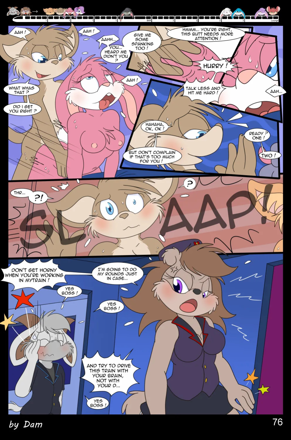 [Dam (DamBun)] Toons on a Train (Incomplete)