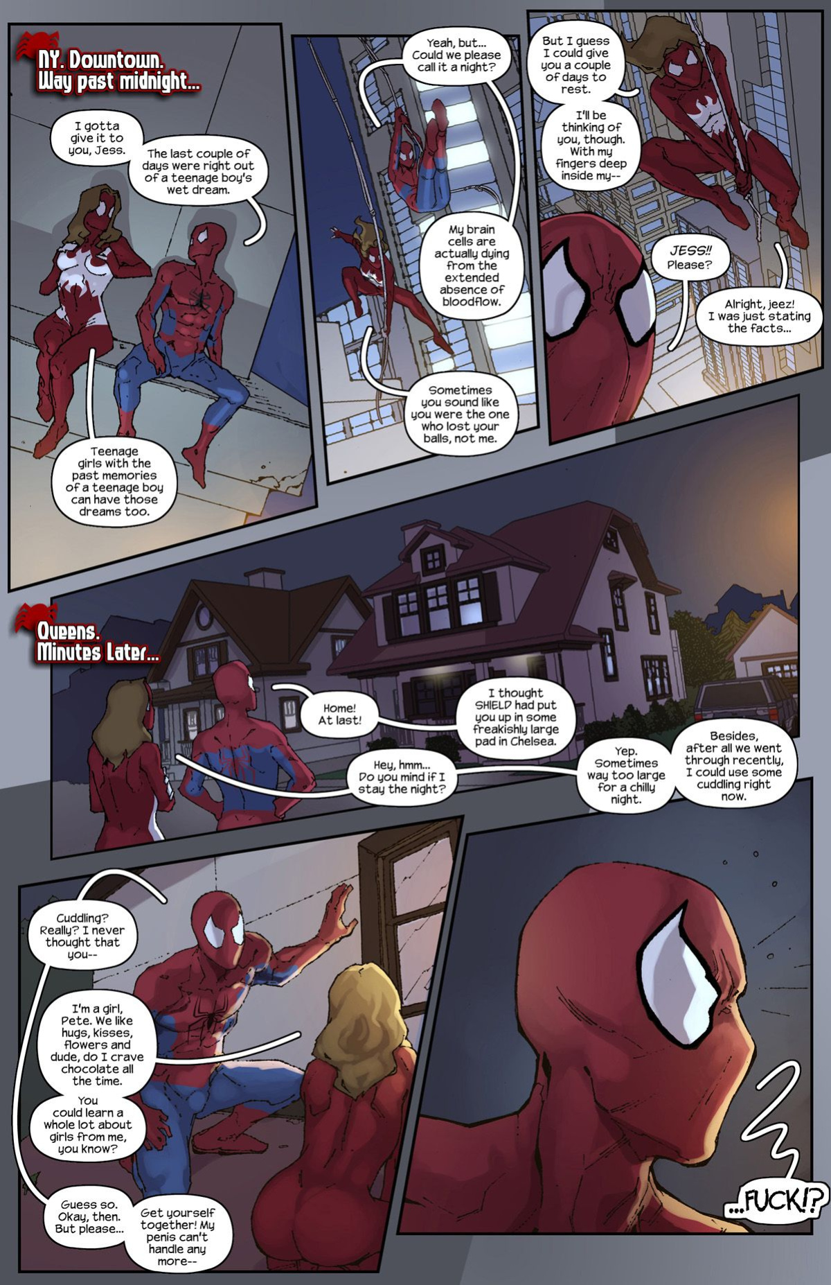 [Tracy Scops (Cheese-ter)] Ultimate Spider-Man XXX 10 - Spidercest - red all over (Spider-Man)